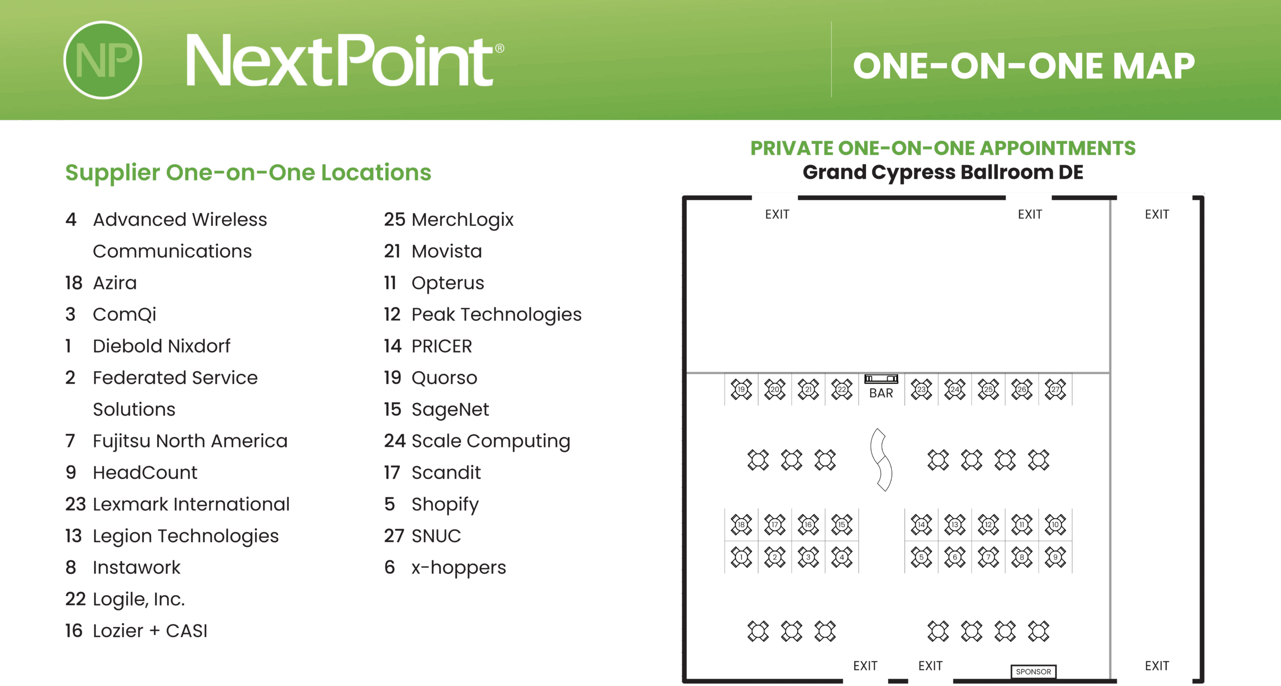 NextPoint 2025 One-on-One Map